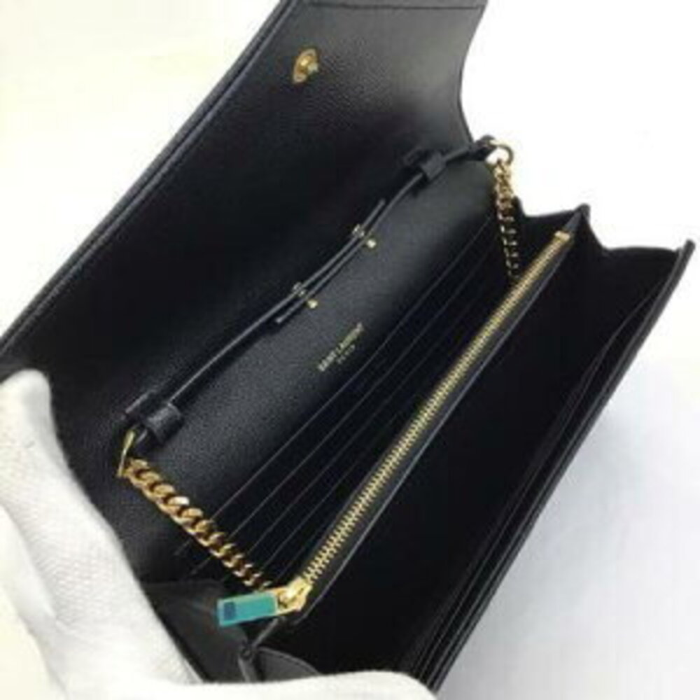 SAINT LAURENT Chain Shoulder Bag Black Leather - Picture 13 of 15